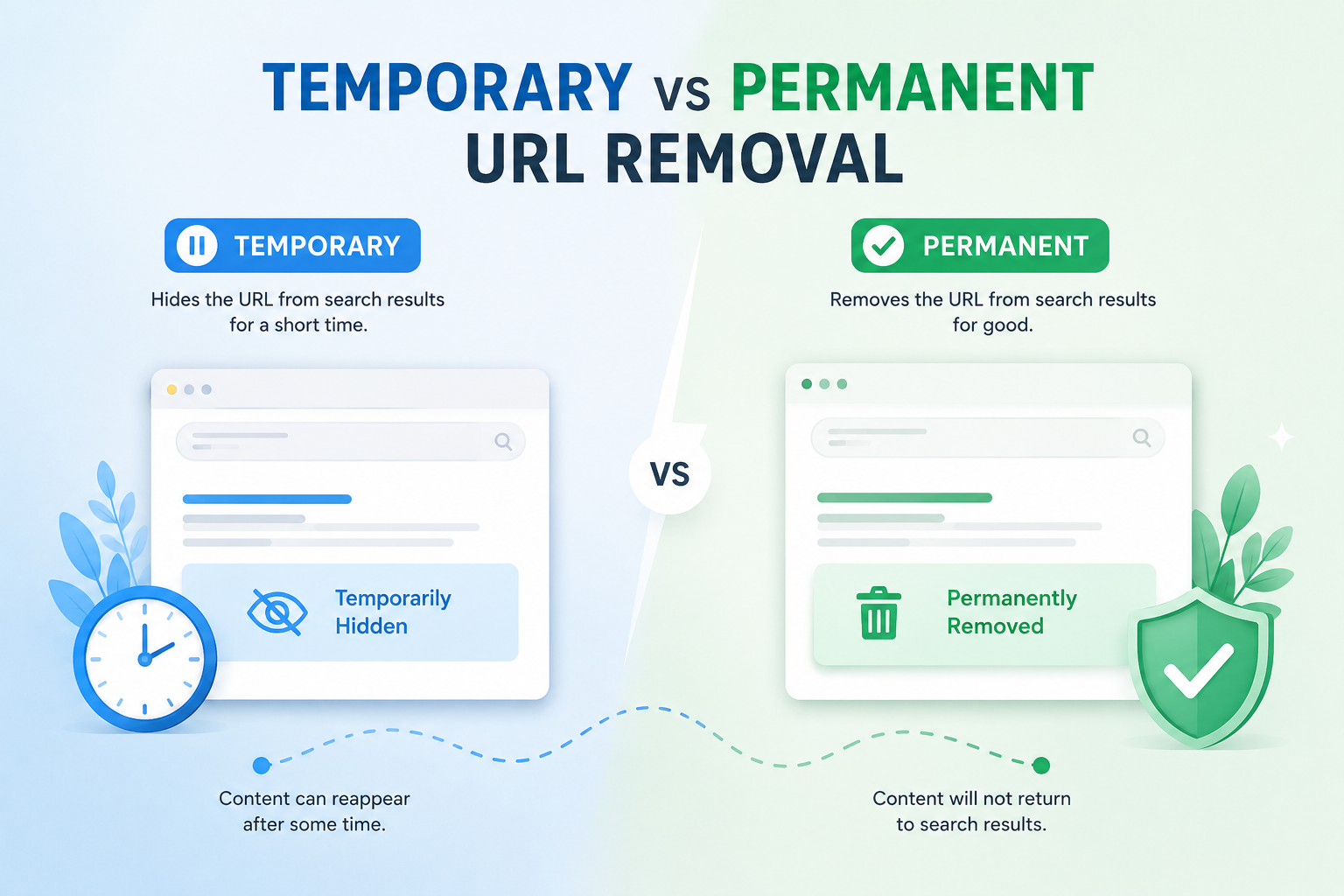 Temporary vs Permanent URL Removal